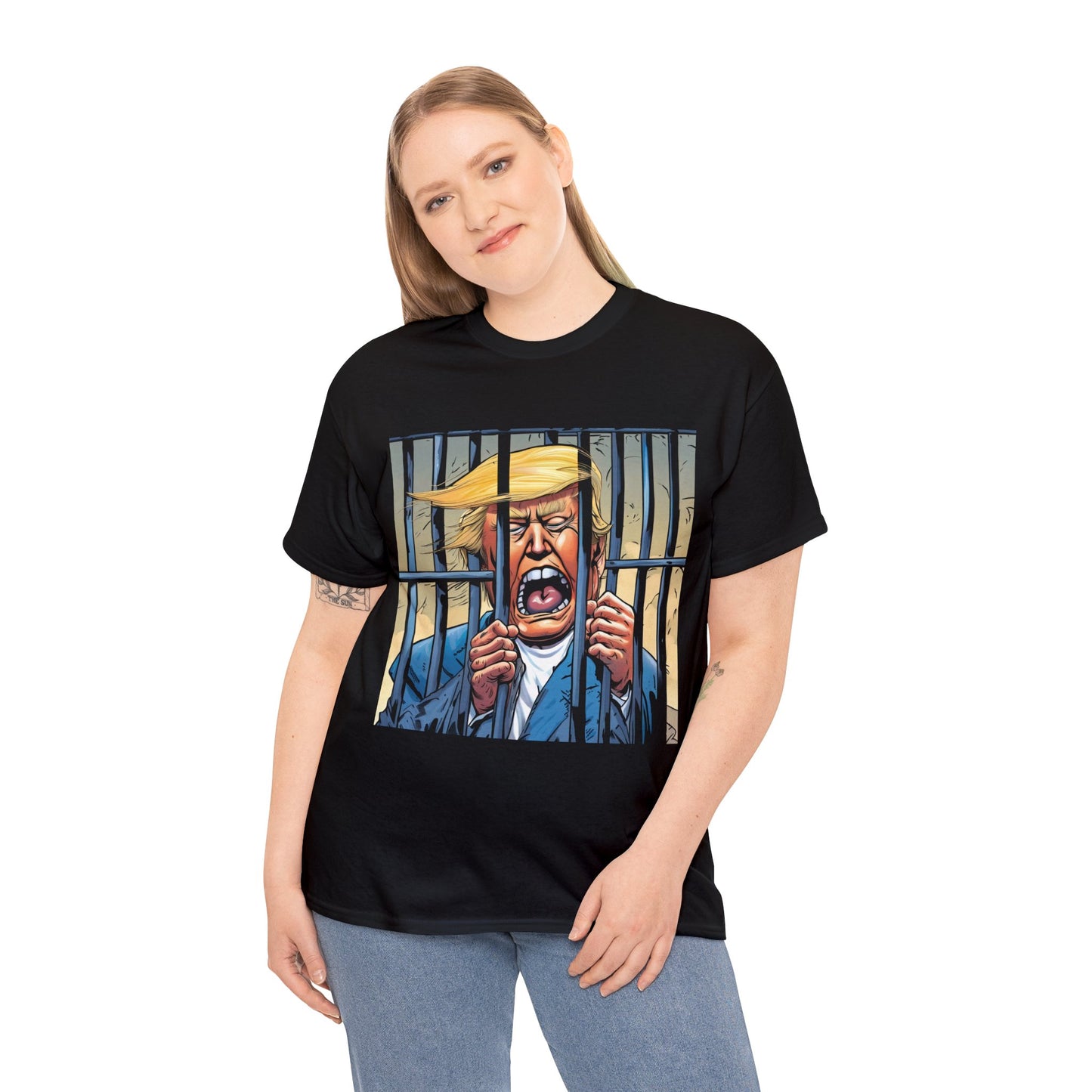 Trump behind bars, cartoon #1